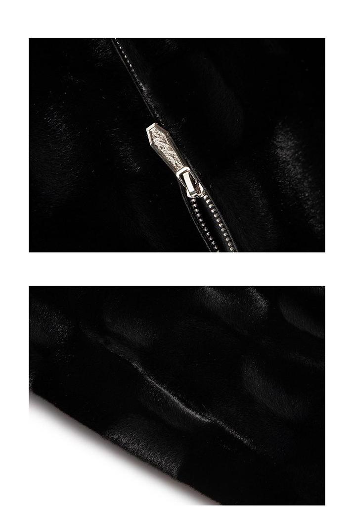 2024 Men's Gold Sable Velvet Lapel Coat: High-End Light Luxury, Warm Faux Mink Velvet Fashion