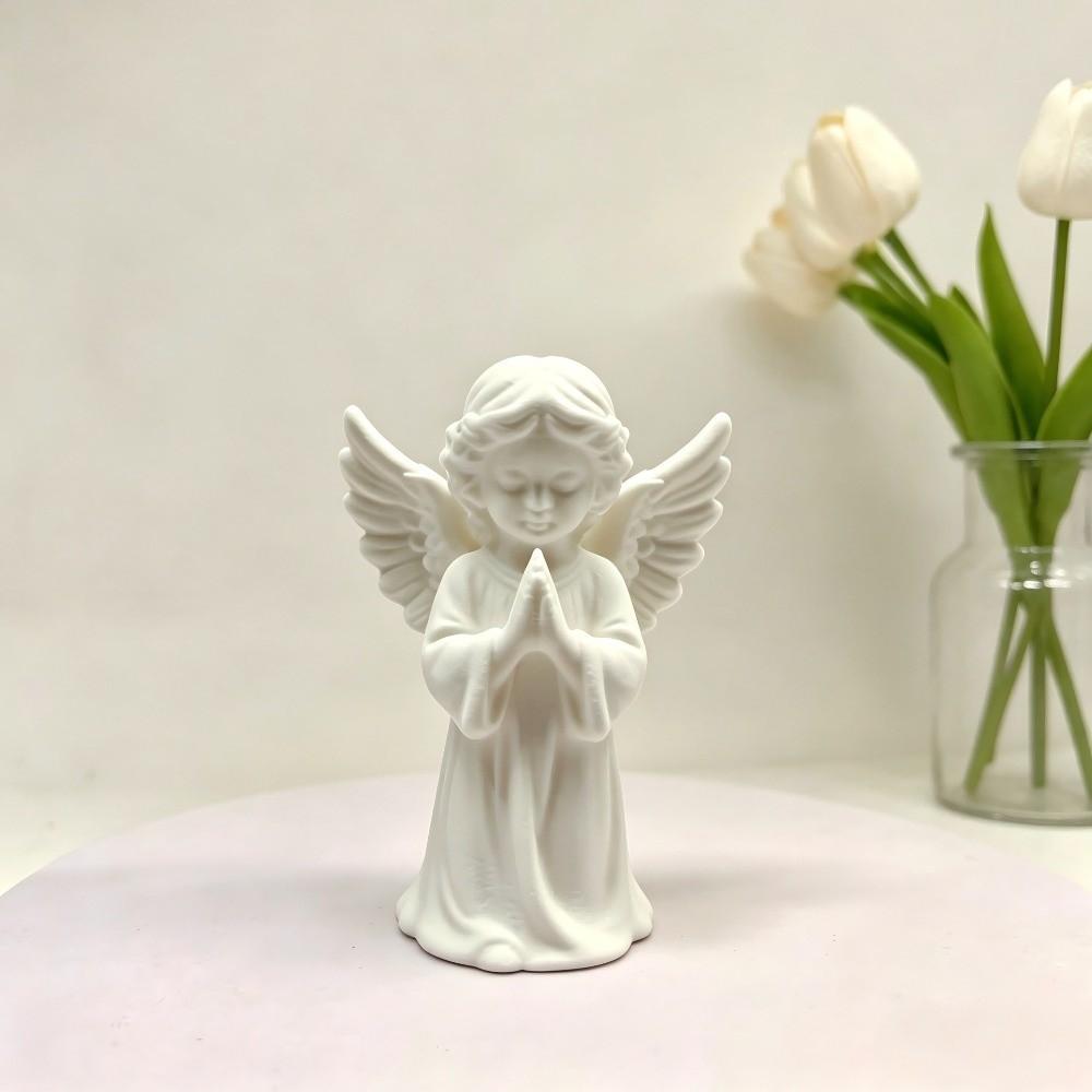 3D Printed Angel Wings Statue Decoration Guardian Angel Figurine Desktop Ornaments Tabletop