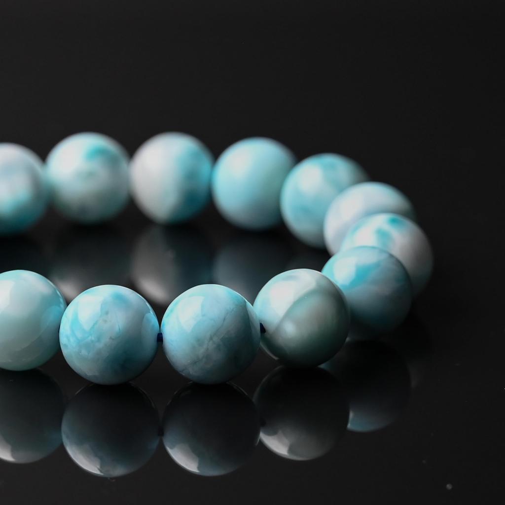 Eigado Larimar 13mm Diametru Interior Vindecare Putere Naturală Una dintre Cele Mai Mari Trei Pietre de Vindecare Brățară, Mărgele, 52.7g, 17cm, Piatră, Piatră, Piatră,