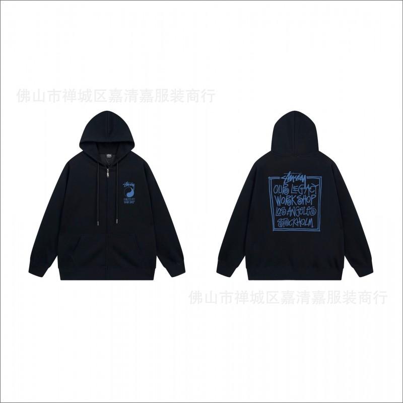 Unisex mikina s kapucí na zip s potiskem Bavlněný svetr Lehká podzimní zimní neformální svrchní oblečení