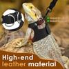 3 Pack Bearded Dragon Harness and Leash Set  Adjustable Soft Leather Lizard Harness 3 Sizes for Bearded Dragon Lizard