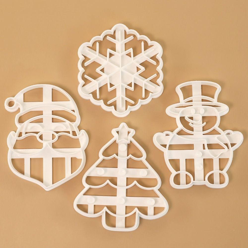 Christmas Cookie Embosser Santa Claus Baking Molds New Cookie Cutter  Kitchen Tools