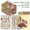 1Set Cartoon 3D Landscape Stickers Pocket Cabin Scene Stacking Pasting Stickers Diy Decoration Stickers Festival Birthday Gifts