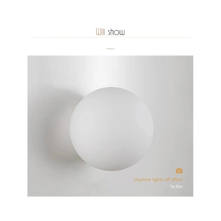 Nordic LED Glass Wall Light Milk White Color Ball Ceiling Light Minimalist Bathroom Corridor Balcony Bedroom Entrance Lighting