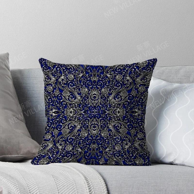 Mandala Flower Series Throw Pillow Cover With Short Plush Print For Living Room Sofa Decoration Cushion Cover Pillow Covers