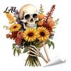 Reusable Decorative Window Sheets Halloween Static Clings Spooky Ghost Floral Skull Stickers Cling Decals for Glass No-Adhesive Party Indoor Outdoor