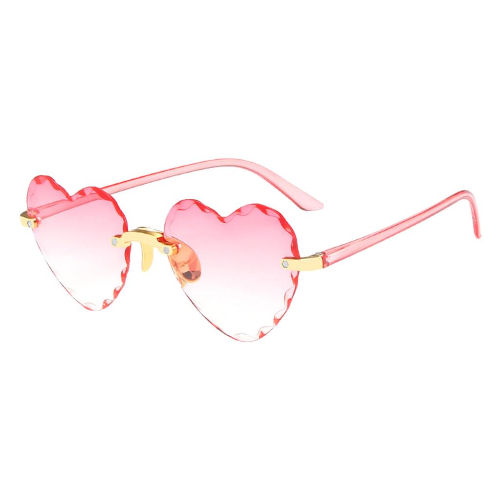 Unisex Fashion Men Women Eyewear Casual Heart Shaped Frameless Sunglasses