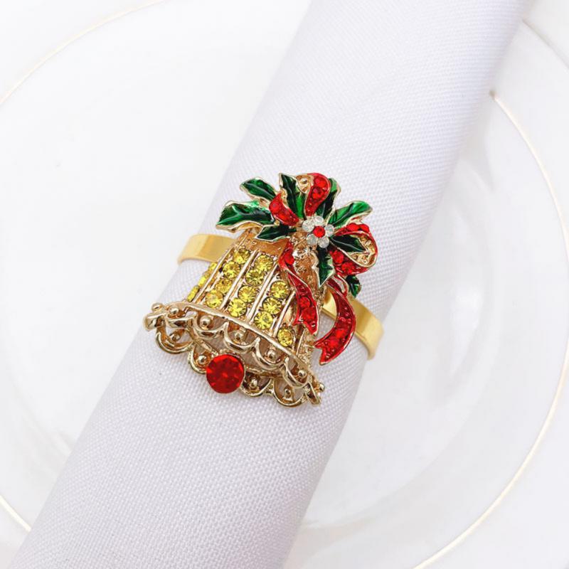 Napkin Tissue Rings Christmas Holder Table Decoration Xmas Metal Snowflake Reindeer Coconut Wedding Banquet Hotel Supplies 2024