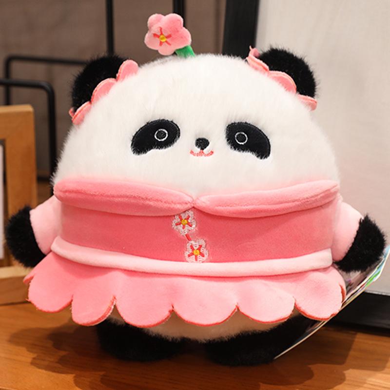 Cute National Trend Plum Orchid Bamboo Chrysanthemum Panda Doll Chinese Style Giant Panda Doll Plush Toy Little Panda Pendant