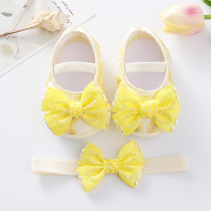 New Baby Girl Shoes Fashion Versatile Comfort Walkers Exquisite Cutesoft Soles Baby Shoes Anti Slip Princess Shoe Newborn 0-1Y