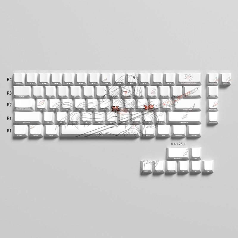 Anime Keycaps Cartoon 74 Keys PBT Keycap Mechanical Keyboards Caps for 61 67 68 Keyboards Gaming Accessories