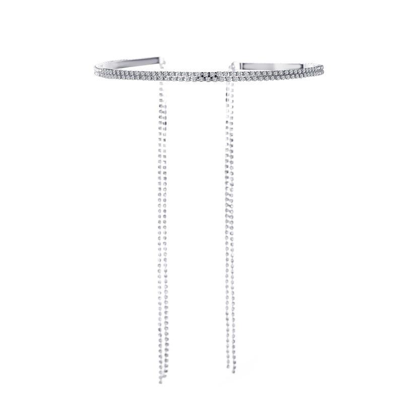 

Повязка на голову с кисточкой из стразов в стиле знаменитостей, с цепочкой-когтем и искусственными серьгами