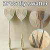 Long Grip Striped Fly Swatter Wear-resistant Plastic Household Insect Swatting Accessory 2 Pack