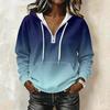 Damen Mode Langarm Farbverlauf Print Kapuzenpullover Sweatshirt