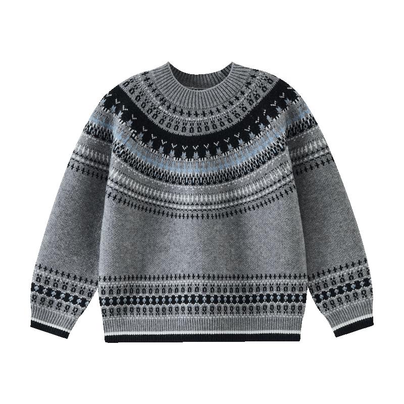 ASK JUNIOR Boys' Fair Isle Knit Sweater