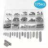 175Pcs Parallel Drive Shaft Keys Set Carbon Steel Key Stock Assortment with Multiple Sizes for Engineering Use