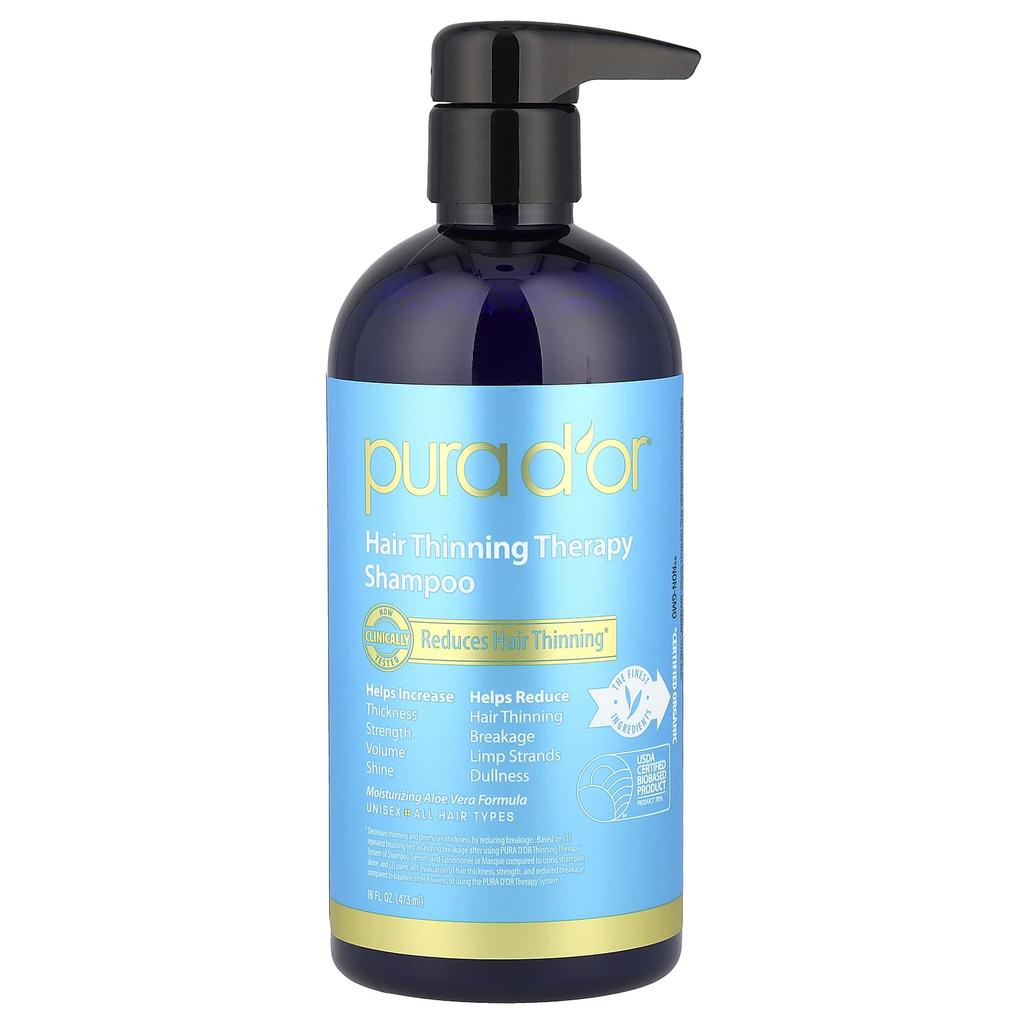 Pura D'Or, Anti-Frizz Therapy Shampoo, All Hair Types, 473 Ml (16 Fl Oz)