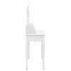 VidaXL Vanity Table Set with Stool White 75x69x140cm Paulownia