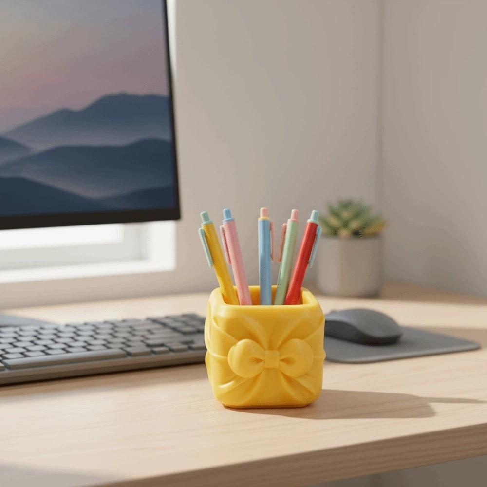 Stationery Storage 3D Printed Pen Stand Ornament Bowknot Pen Container  Home Table Settings