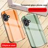 Golden orange border For iPhone 17 16 15 14 13 Plus 12 mini 11 Pro Max XR Xs Max X 7 8 6S 22 20 Elliptical glass phone case