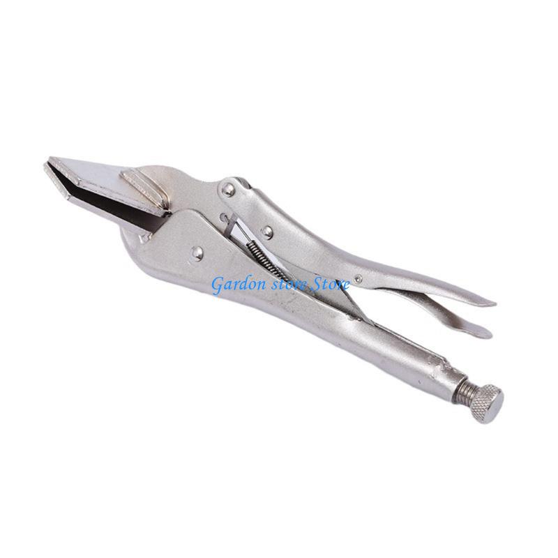 B0KB Adjustable Pressure Locking Clamps Flat Nose Plier Grip For Metalworking Featurings Corrosion Resistant Construction