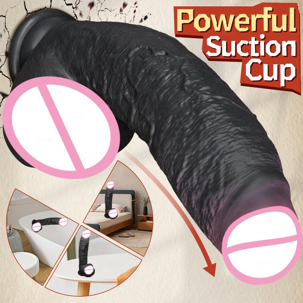 New Model Black Silicone Alien Dildo Realistic Anal Butt Plug with Strong Suction Cup Clitoris Stimulator for Adult G-spot Exploration Male/Female Toy