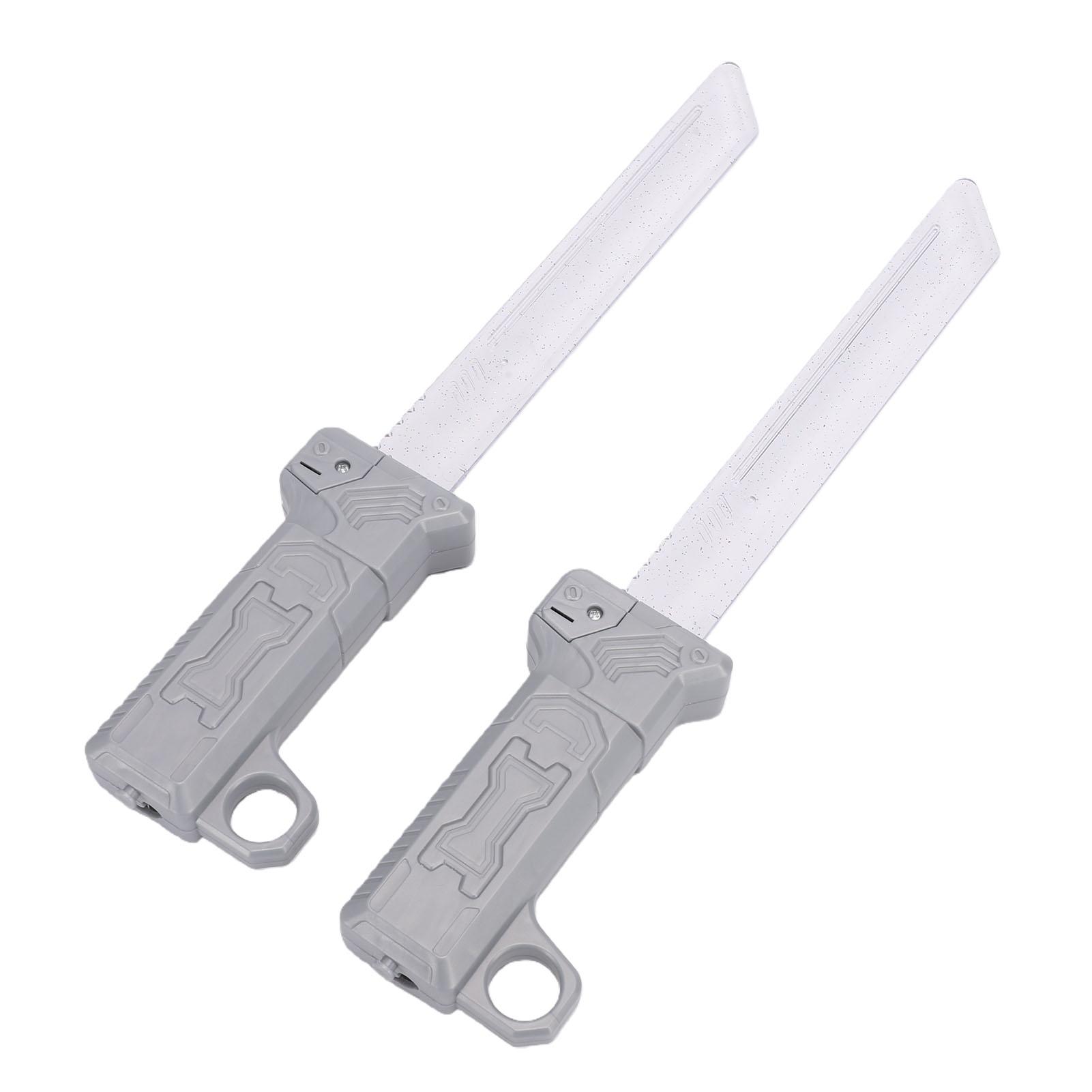 

2PCS Light Up Sword Toys Red and Blue LED Luminous Sword with Rotating Handle Plug in Storage