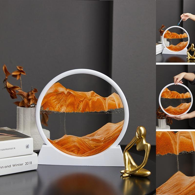 Ozdoby s tekutým pískem, Ozdoby do obývacího pokoje, Kreativní 3D stereoskopické obrazy s přesýpacími hodinami, Dynamické domácí dárkové dekorativní ozdoby s přesýpacími hodinami