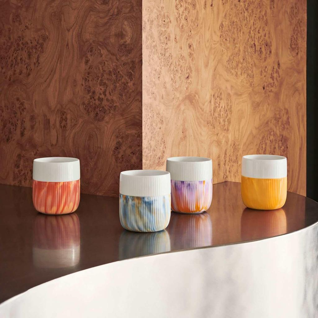 [Officially Imported] Royal Copenhagen Fluted Contrast Mug (Handleless) 380ml Marble Morning Sky Purple Orange 1073130
