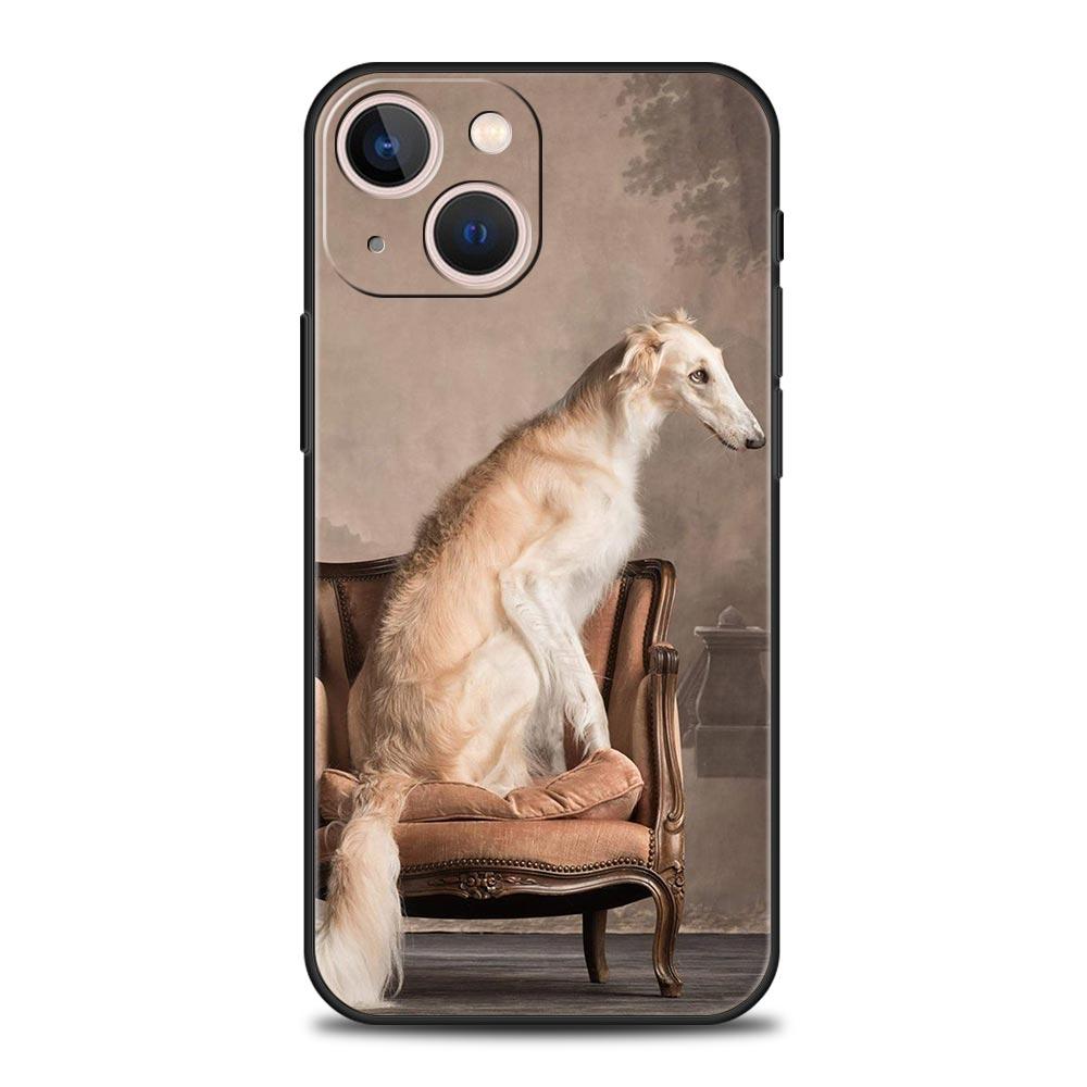 Galgo Greyhound Dog Phone Case For iPhone 17 16 15 Pro Max 11 12 13 14 7 8 Plus SE 2020 X XR XS Cover Soft Black