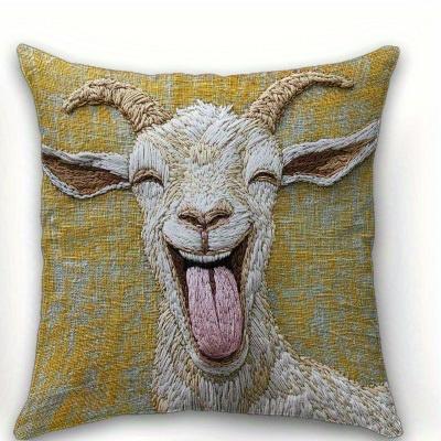 1/4pcs Funny Goat Throw Pillow Covers Farmhouse Animal Decorative Cushion Cases for Home Sofa Couch Cushion cover