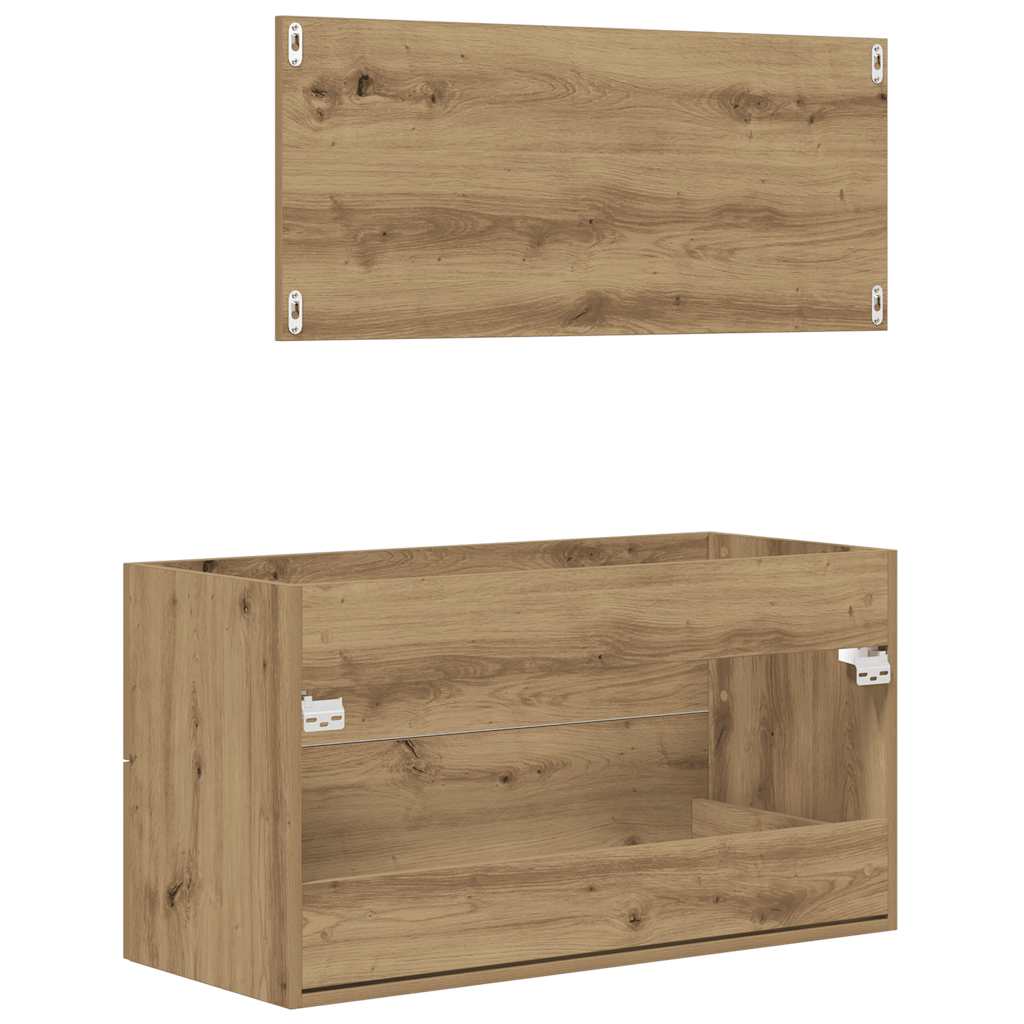 Vidaxl Set di Mobili da Bagno a 2 Pezzi, Rovere Artisan