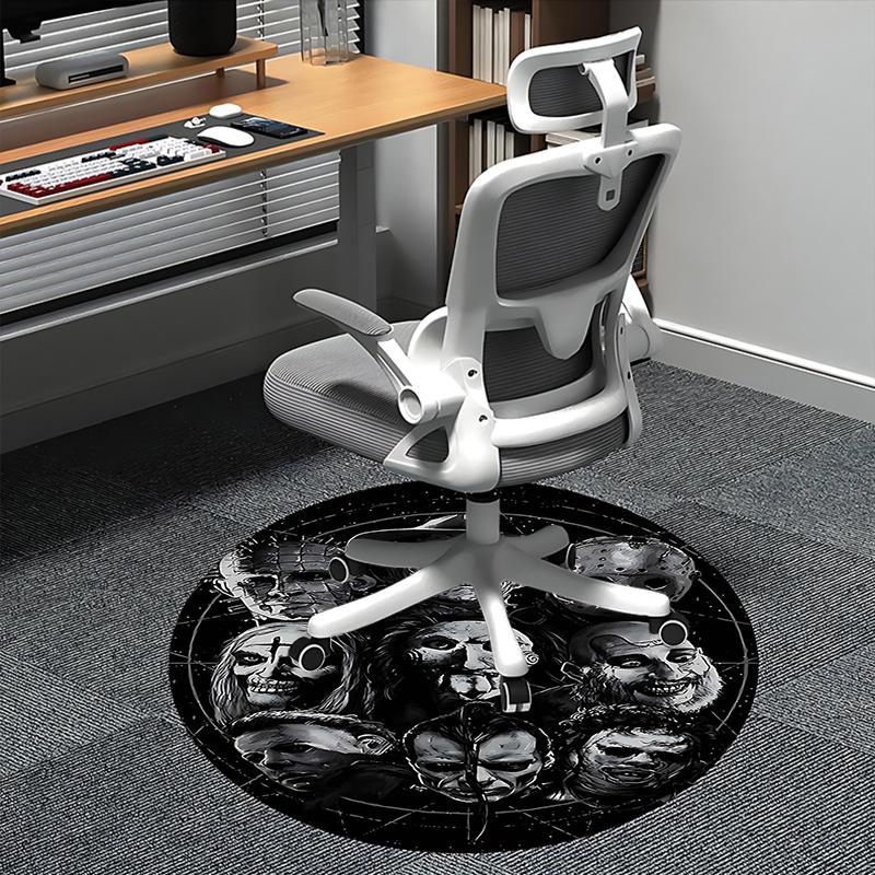 

Horror Movie Characters,Halloween Decorations Chair mat Round Rug-Office carpet, Machine Washable, Non-slip, Suitable for Living Rooms, Bedr 80cm by 80cm