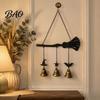 Hanging Wind Bell Halloween Witch Broom Chime, Holiday Party Decorative Metal for Indoor Outdoor Garden Patio Porch Chime