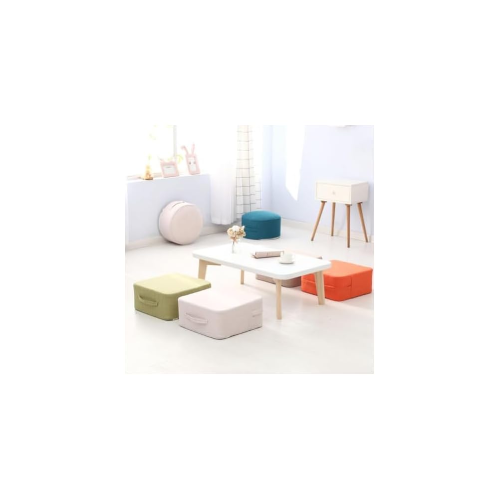 Riuuyyi Cushion Extra Thick Footstool Thick Stool Square High Rebound Floor Mat Hard Mat Handle