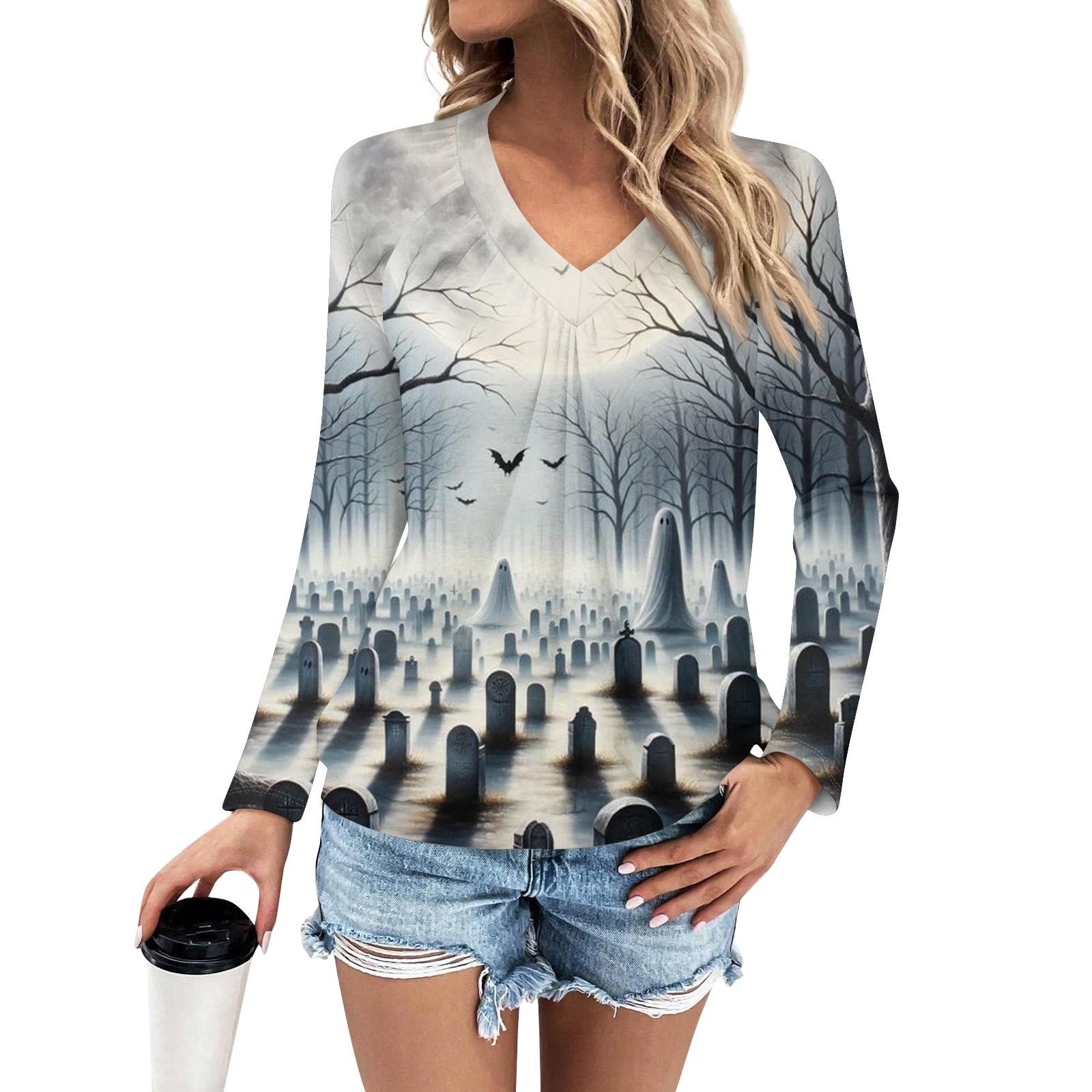 Женская мода V-образный вырез плиссированные полоски принт повседневный длинный рукав — фото 4