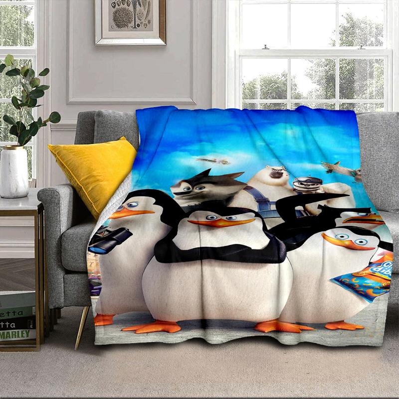Coperta avventura pinguini Coperta in flanella per letto, divano, Campeggio, Escursionismo, Essenziali per picnic, regalo per la famiglia Regali per fan