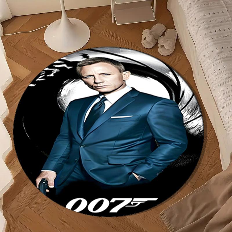 James Bond Movie Collage Round Mat, Anti-slip Circle Carpet Chair Rug For livingroom,Bedroom, Doormat Home Decor Gift Christmas Gifts