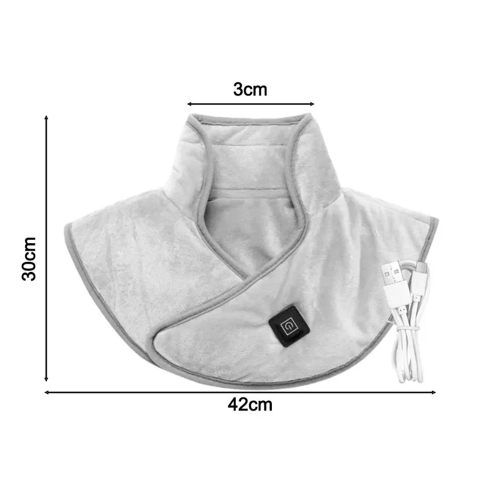 1PC USB Electric Heating Neck Shawl Integrated Hot Compress 45°C, 55°C, And 65°C 3 Temperature Settings For Ultimate Comfort