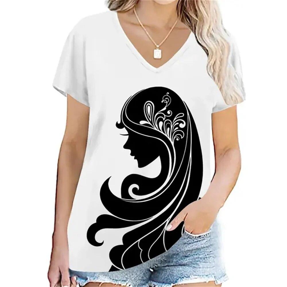 Забавная универсальная повседневная винтажная сексуальная модная женская футболка — фото 19