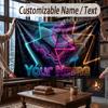 City Cyberpunk Theme Throw Blanket Custom Name Text Personalized Blanket Soft Cozy Blanket for Home Sofa Bed