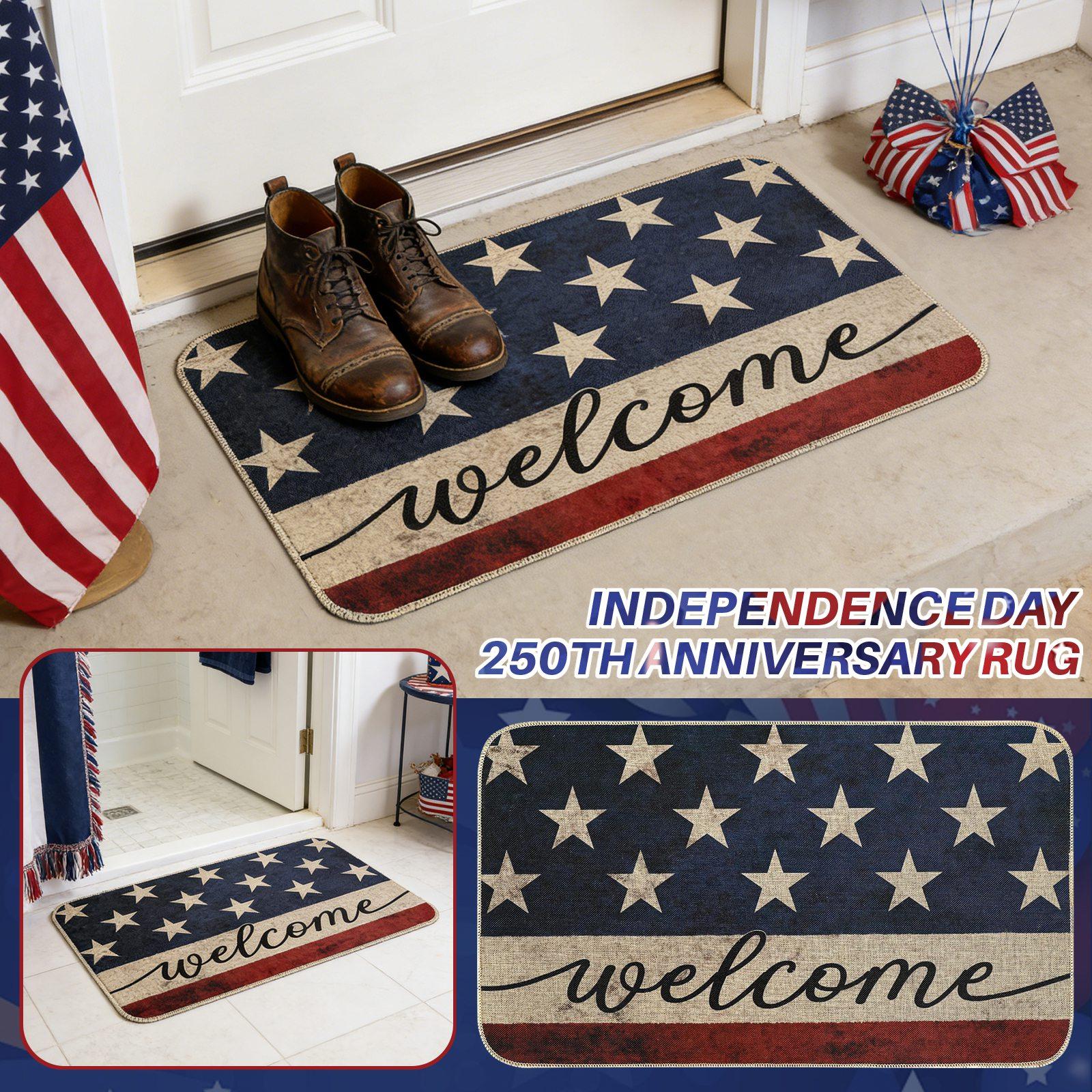 250th Anniversary Of Independence Day Rug, Patriotic USA Flag Area Carpet,Decor Rug For Living Room Bedroom Entryway One Size
