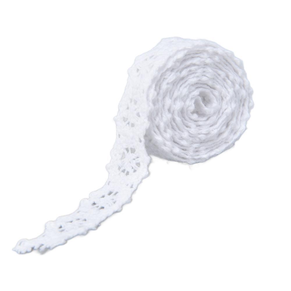 1PCS Feel Good 15 Yards Length Lace Ribbon Embroidery Pattern Wavy Edge Cotton Lace Trim Eyelet Lace Sewing Projects белый