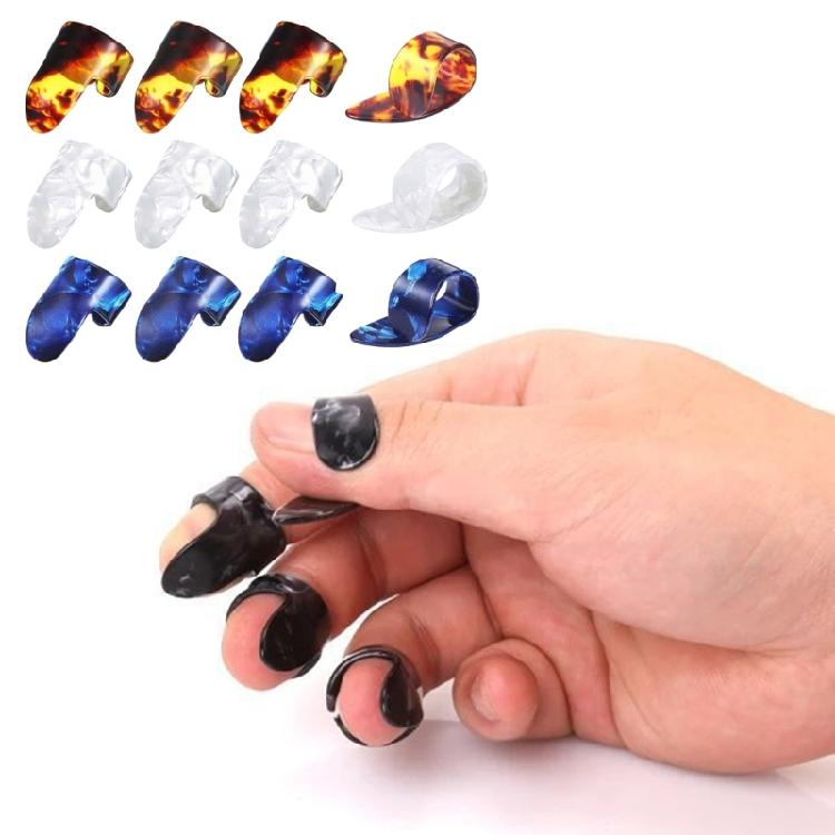 12Pcs Guitar Finger Picks Replacement Thumb and Finger Picks Flat Thumbpicks for Acoustic Guitar Bass Banjos Easy to Use
