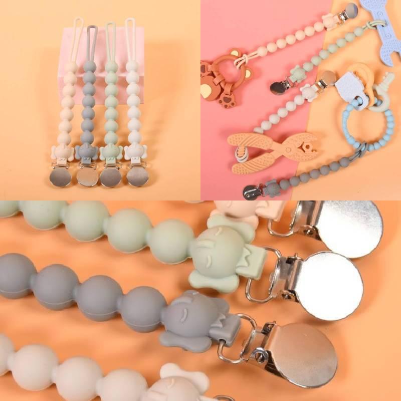 Einteiliger Schnullerhalter für Babys aus lebensmittelechtem Silikon