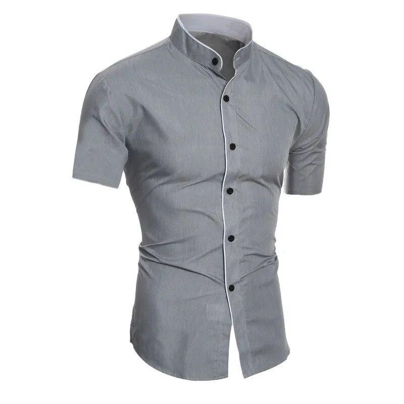 Men's Solid Color Casual Commuting Short Sleeved Shirt