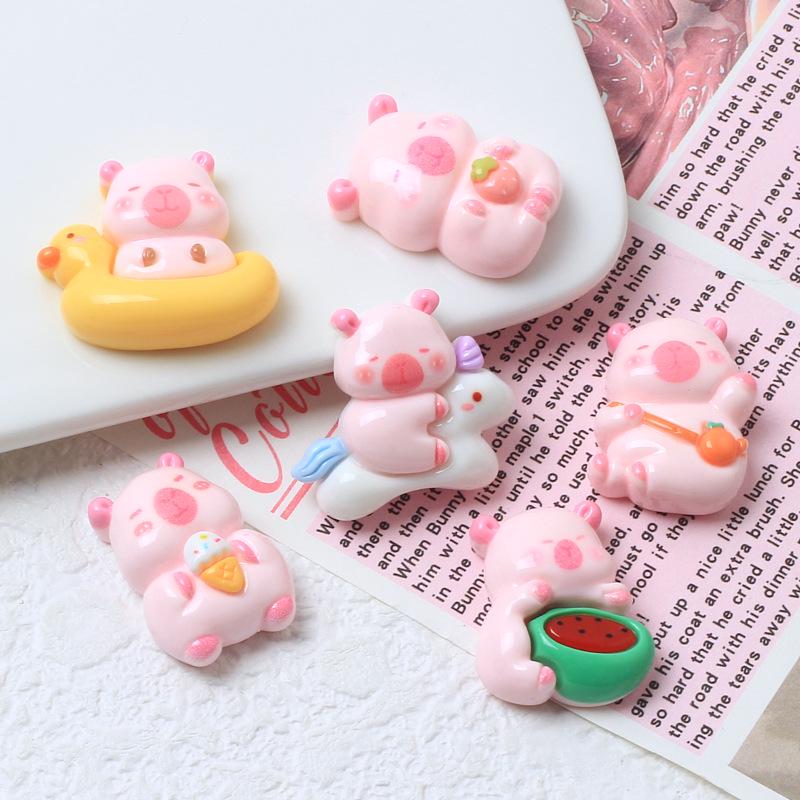 Kit d'accessoires en résine rose pour bébé dessin animé