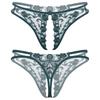 Adult Men Lingerie Briefs Flower Embroidery Lace Thong Underwear