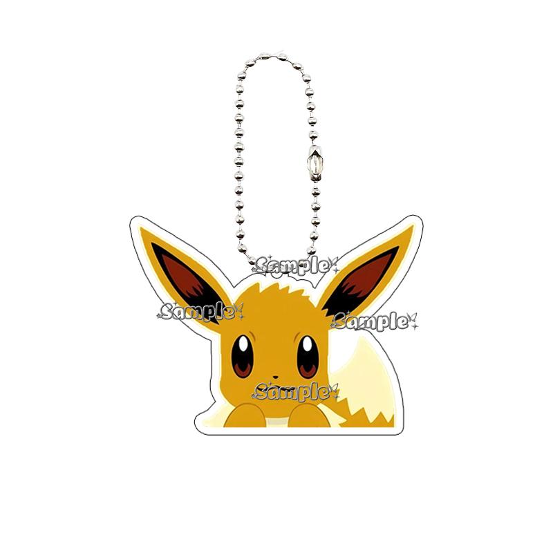 Kawaii Eevee Vaporeon Flareon Q Version Anime Characters Acrylic Keychain Umbreon Cartoon Ornaments Backpack Charm Accessories