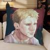 Anime RReiner Braun Pillow Case Fashion Square Pillowcase Bedroom Sofa Room Ins Decoration Leisure